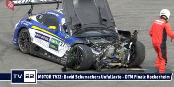MOTOR TV22: Der Unfall bei dem sich David Schumacher einen Lendenwirbelbruch zugezogen hat DTM 2022