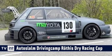 MOTOR TV22: Alexander Sohm mit seinem Mazda 323 Turbo beim Automobil Slalom des RRCV in Röthis 2023