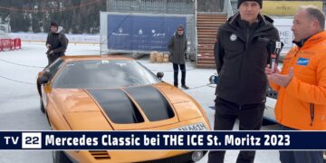MOTOR TV22: Karl Wendlinger und Mercedes Classic mit dem Mercedes C111 bei The Ice St. Moritz 2023