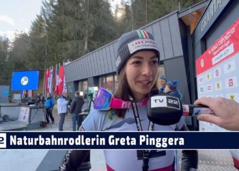 SPORT TV22: Greta Pinggera im Interview beim Weltcup-Finale Naturbahnrodeln in Umhausen 2023