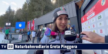 SPORT TV22: Greta Pinggera im Interview beim Weltcup-Finale Naturbahnrodeln in Umhausen 2023
