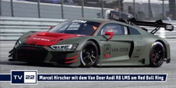 Ski Legende Marcel Hirscher mit dem Van Deer Audi R8 LMS am Red Bull Ring 2022