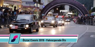 Die Fahrerparade beim Orts Grand Prix der Ötztal Classic 2019