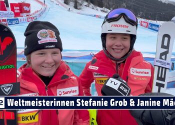 SPORT TV22: Die Weltmeisterinnen Team-Kombi Stefanie Grob und Janine Mächler Alpine Ski WM St. Anton