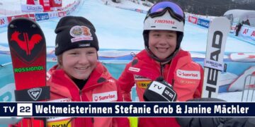 SPORT TV22: Die Weltmeisterinnen Team-Kombi Stefanie Grob und Janine Mächler Alpine Ski WM St. Anton