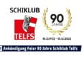 Ankündigung Jubiläumsfeier 90 Jahre Schiklub Telfs am 10. Dezember 2022 um 17 Uhr auf der Seewaldalm