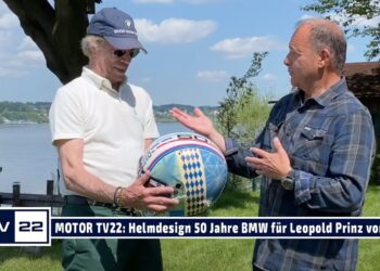 MOTOR TV22: Neues Helmdesign 50 Jahre BMW für Leopold Prinz von Bayern von Brückl Design
