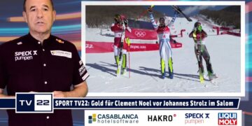 SPORT TV22: Clement Noel holt Gold vor Johannes Strolz im Olympischen Slalom in Peking 2022