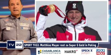 SPORT TV22: Matthias Mayer rast zu Gold in Peking im Super-G vor Cochran-Siegle und Aamodt Kilde