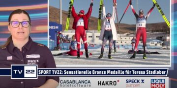 SPORT TV22: Sensation für Österreich – 1. Olympische Medaille Langlauf für Stadlober bei Sieg Johaug