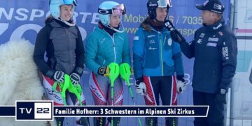 3 Schwestern im Alpinen Ski Zirkus: Eva, Anne und Isabell Hofherr aus Lermoos in Tirol