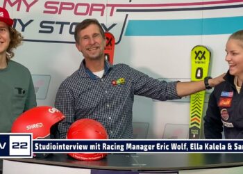TV22 Studiointerview mit Völkl Racing Manager Eric Wolf und seine Ski Talente Ella Kalela & Sam Maes
