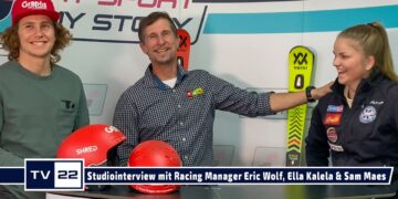 TV22 Studiointerview mit Völkl Racing Manager Eric Wolf und seine Ski Talente Ella Kalela & Sam Maes