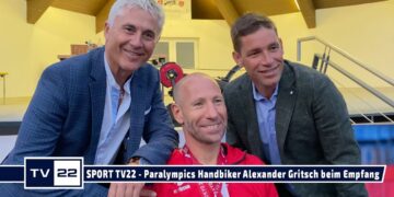 SPORT TV22: Empfang von Doppel-Bronze Handbiker Alexander Gritsch im Heimatort Tarrenz in Tirol