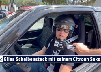 MOTOR TV22: Elias Scheibenstock mit seinem Citroen Saxo VTS 16V beim ATMAS Autoslalom Stans 2023