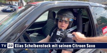 MOTOR TV22: Elias Scheibenstock mit seinem Citroen Saxo VTS 16V beim ATMAS Autoslalom Stans 2023