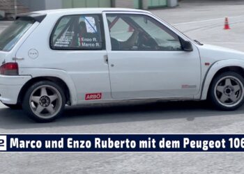 MOTOR TV22: Marco und Enzo Ruberto mit dem Peugeot 106 beim ATMAS Autoslalom Stans 2023