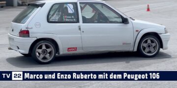 MOTOR TV22: Marco und Enzo Ruberto mit dem Peugeot 106 beim ATMAS Autoslalom Stans 2023