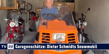 Garagenschätze: Dieter Schmidt und eines der ersten Alpine Snowmobile