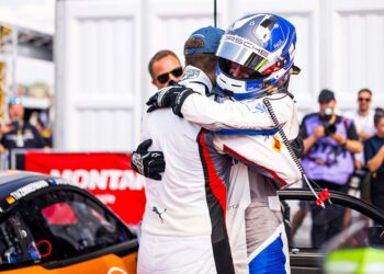 Großer Jubel: Jannes Fittje und Nico Menzel sind neue Tabellenführer im ADAC GT Masters ©ADAC Motorsport