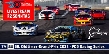 LIVE Ferrari Club Deutschland Racing Series Rennen 2 beim 50. Oldtimer-Grand-Prix Nürburgring 2023