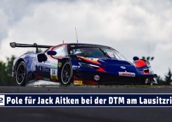 Pole Position für Jack Aitken mit Ferrari 296 GT3 vor Bortolotti und Auer bei der DTM am Lausitzring