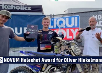 NOVUM Holeshot Award für Oliver Hinkelmann beim LIQUI MOLY Motocross JuniorCup Möggers 2023