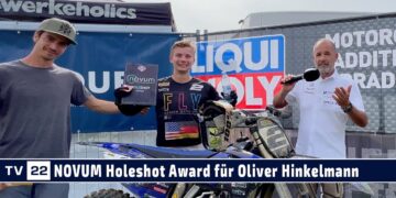 NOVUM Holeshot Award für Oliver Hinkelmann beim LIQUI MOLY Motocross JuniorCup Möggers 2023