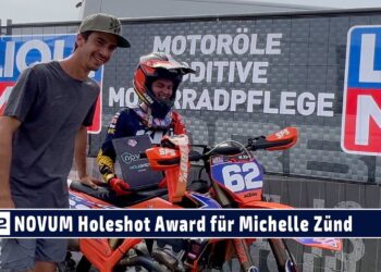 NOVUM Holeshot Award für Michelle Zünd beim LIQUI MOLY Motocross JuniorCup Möggers 2023