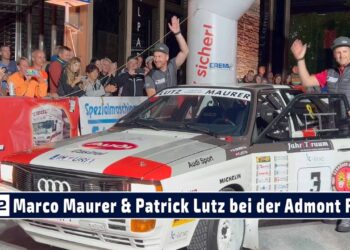 Marco Maurer & Patrick Lutz im Audi Quattro A2 beim Start der Austrian Rallye Legends in Admont 2023