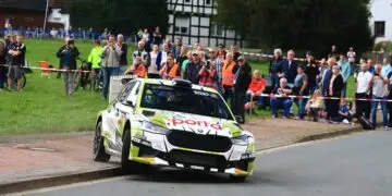 Marijan Griebel ist nach dem Sieg bei der 52. ADAC Rallye Stemweder Berg zum dritten Mal Deutscher Rallyemeister geworden ©ADAC Motorsport