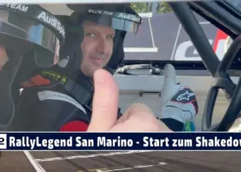 RallyLegend 2023 | Die Autos beim Start zum Shakedown in San Marino