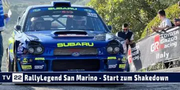 RallyLegend 2023 | Die Autos beim Start zum Shakedown in San Marino