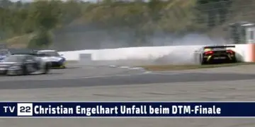 MOTOR TV22: Der Unfall von Christian Engelhart mit dem Grasser Lamborghinin beim DTM Finale 2023