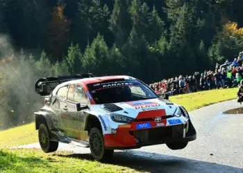 231028 cer 3 Pechvogel: Elfyn Evans (Toyota) schied am Samstagmorgen aus und muss damit seine WRC-Titelhoffnungen begraben ©ADAC Motorsport