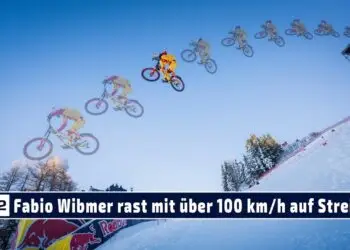 Weltpremiere auf der Streif: Fabio Wibmer mit über 100 km/h auf der schwierigsten Abfahrt der Welt