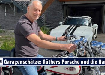 Garagenschätze: Günther Lechners Porsche Liebe und seine Harley Davidson fürs Reisen mit seiner Frau