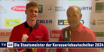 Die Sieger der Karosseriebautechniker bei der STAATSMEISTERSCHAFT Fahrzeugtechnik Tirol 2024