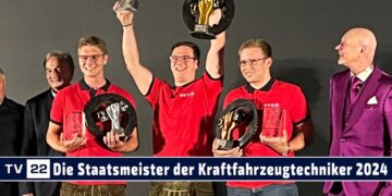 Die Sieger der Kraftfahrzeugtechniker bei der STAATSMEISTERSCHAFT Fahrzeugtechnik Tirol 2024