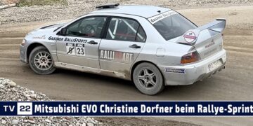 MOTOR TV22: Der Mitsubishi EVO mit Christine Dorfner beim Schotter Rallye-Sprint 2024 in Freilassing
