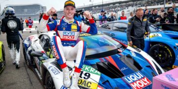 Luca Engstler freute sich über seinen zweiten DTM-Sieg