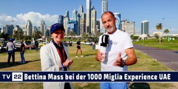MOTOR TV22: Bettina Mass mit Rennfahrerlegende Jochen Mass bei der 1000 Miglia Experience UAE