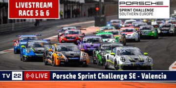 LIVE: Porsche Sprint Challenge Valencia Race 5 & 6 Sport & Club Division – 22.02.2025
