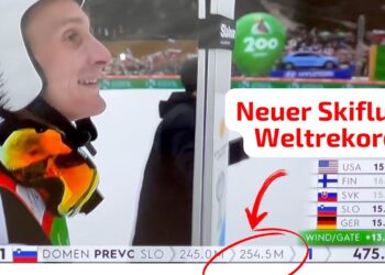 254,50 Meter – Neuer Skiflug-Weltrekord von Domen Prevc in Planica 2025