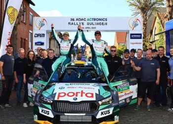 Marijan Griebel und Co-Pilotin Ella Kremer haben die 36. ADAC Actronics Rallye Sulingen klar für sich entschieden