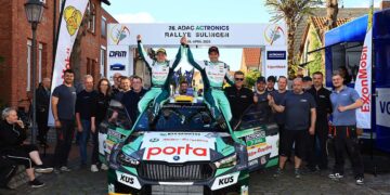 Marijan Griebel und Co-Pilotin Ella Kremer haben die 36. ADAC Actronics Rallye Sulingen klar für sich entschieden