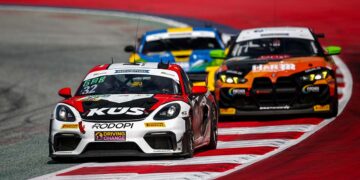 Acht Porsche 718 Cayman GT4 treten auf dem Red Bull Ring an