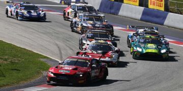 Die Haupt Racing Team-Piloten Kiano Blum und Niklas Kalus im Ford Mustang GT3 sind Tabellenzweite