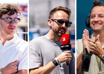 Drei DTM-Champions am Norisring: Kelvin van der Linde, René Rast und Timo Scheider (l-r)