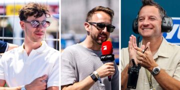 Drei DTM-Champions am Norisring: Kelvin van der Linde, René Rast und Timo Scheider (l-r)